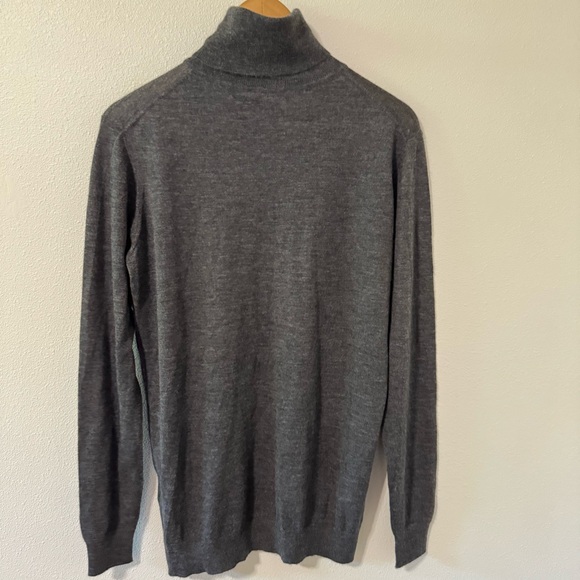 Raey Roll-Neck Fine-Rib Knit Cashmere Sweater Charcoal Gray Lightweight NWT-M - Picture 3 of 11